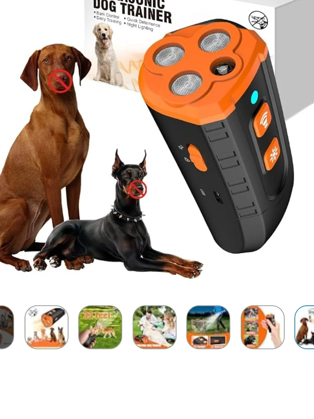 Orange and Black Dog Training Clicker with USB Rechargeable Cable
